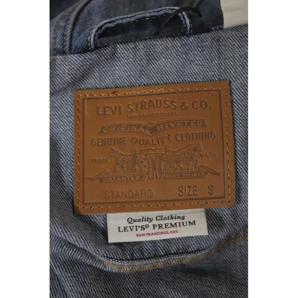 Levi Strauss & Co Mens Denim Jacket Blue Cotton Button Solid Fall Size S